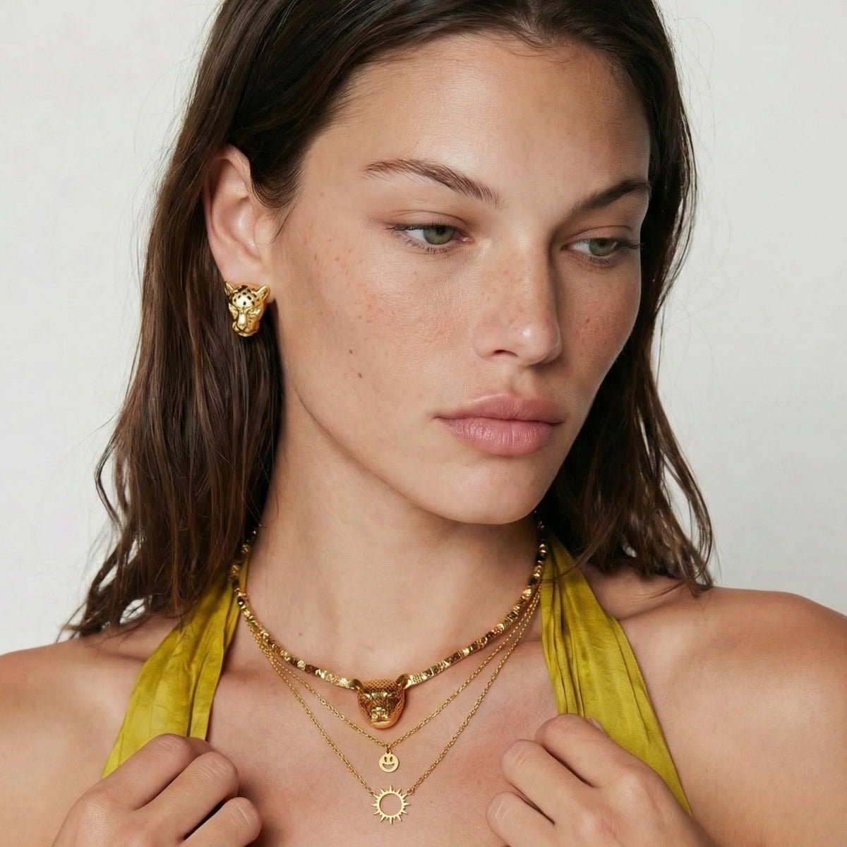 Collier Superposé Soleil Souriant - Maison Roya