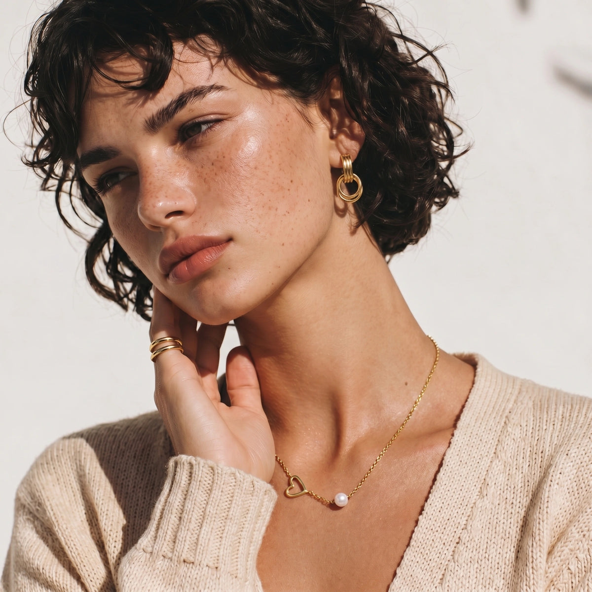 Collier Perle Étreinte Cœur - Maison Roya
