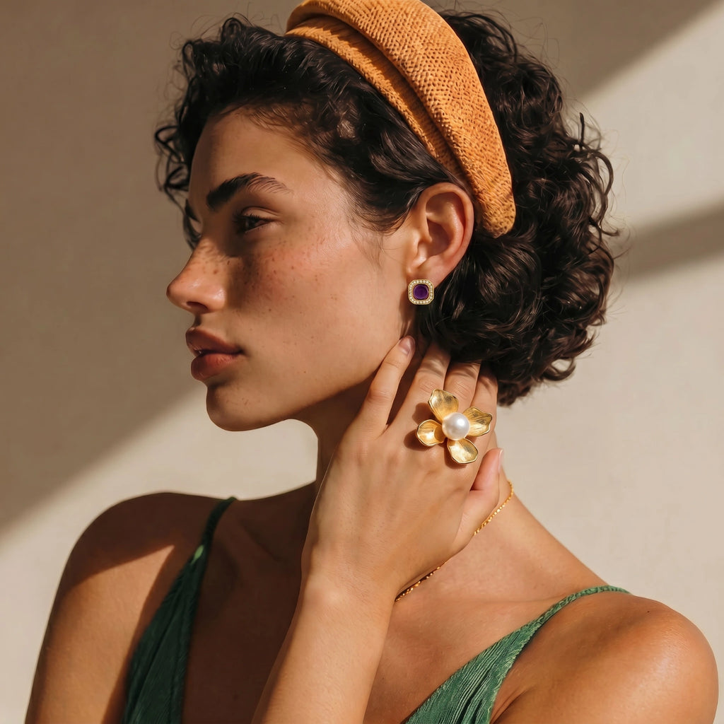 Bague Déclaration Fleur de Perle - Maison Roya
